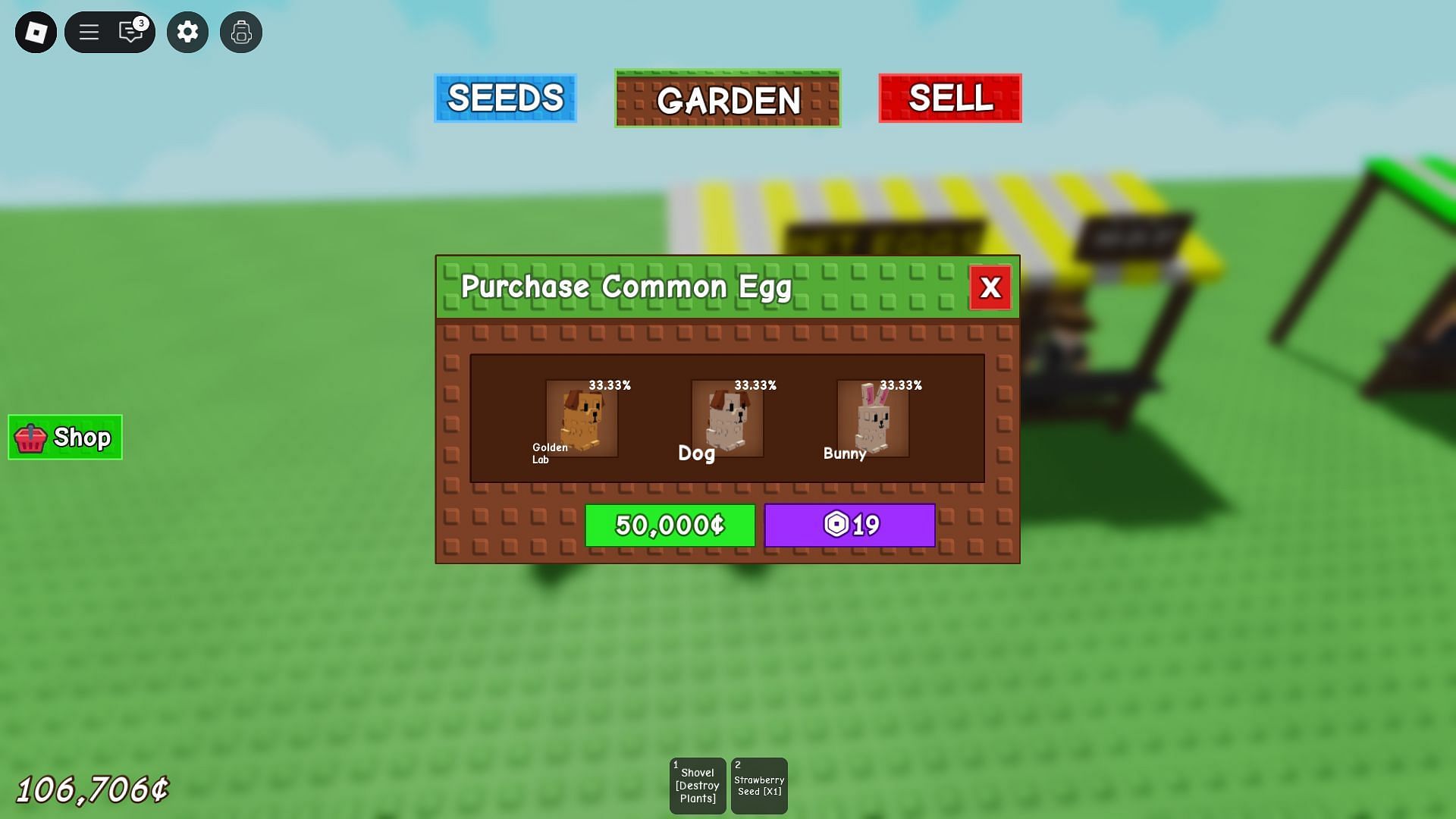 The Golden Lab in the Common Egg pool (Image via Roblox)